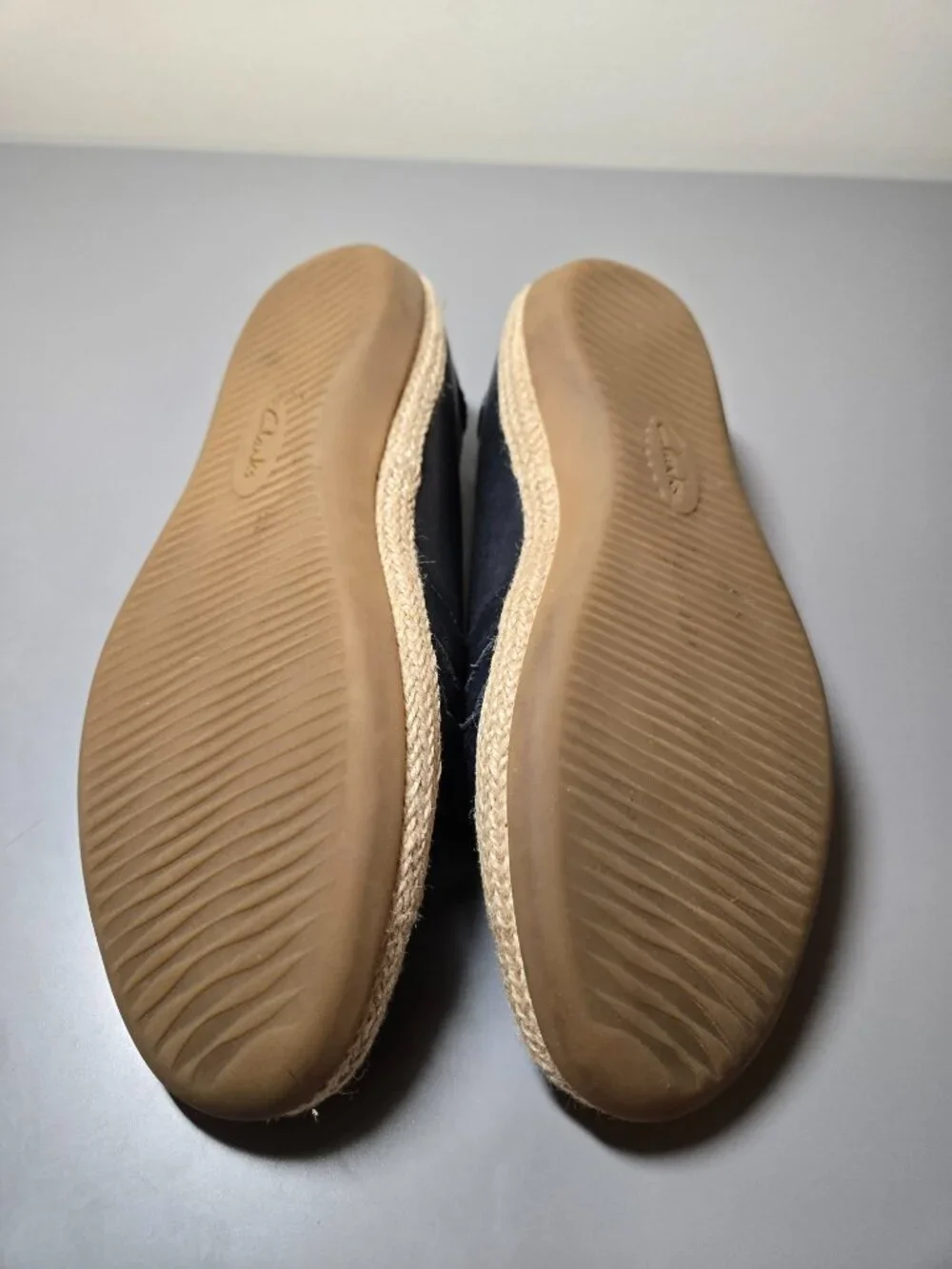 Clarks Collection Women's Danelly Shine Espadrille Navy Slip On Flats Size 8